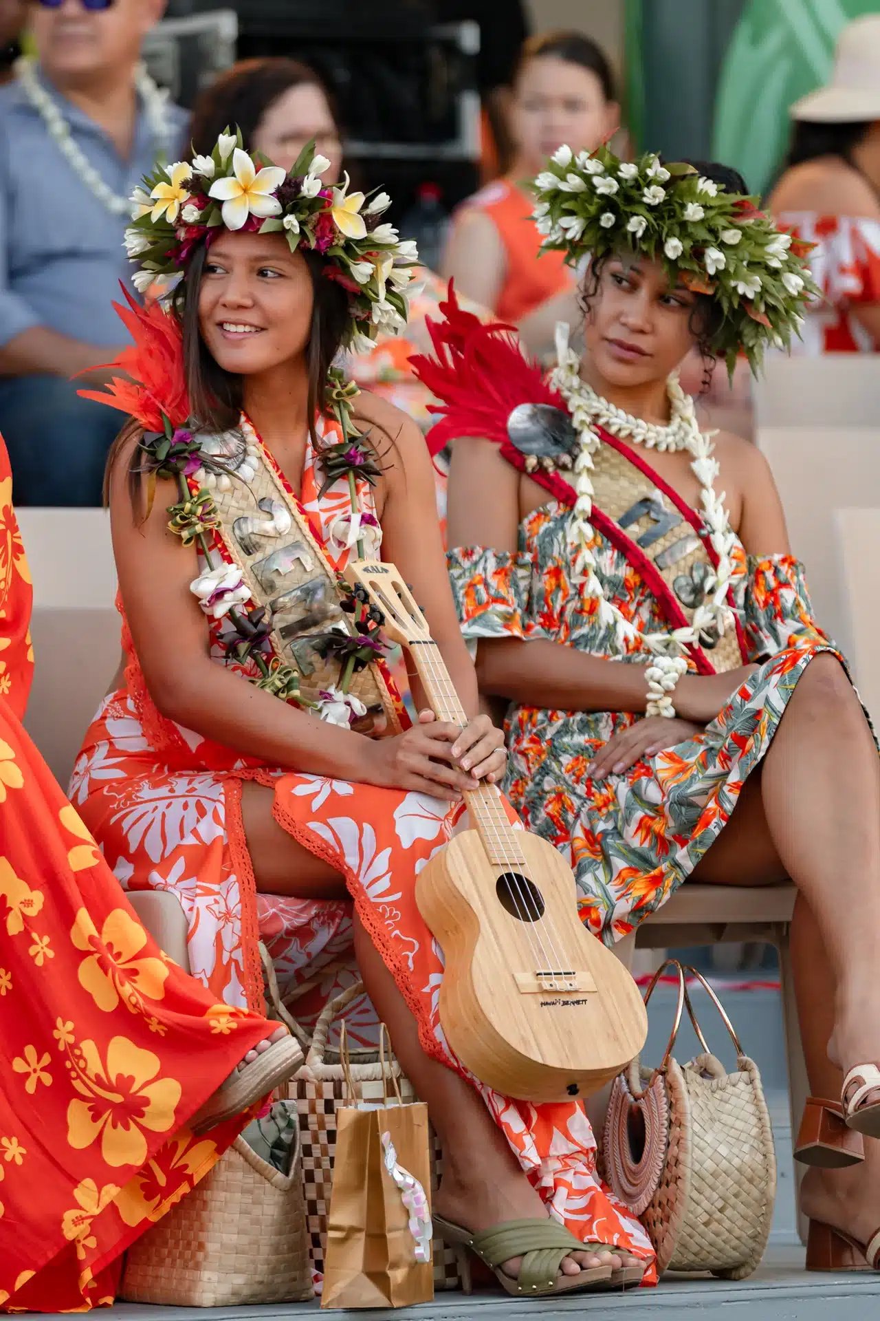 Dauphines de Miss Tahiti à la fête de l'Orange à Punaauia à Tahiti